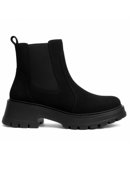 Hakiki Deri Lastikli Siyah Chelsea Bot